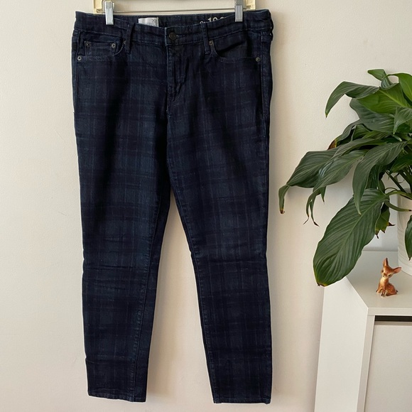 Gap plaid dark indigo jeans - Picture 3 of 4